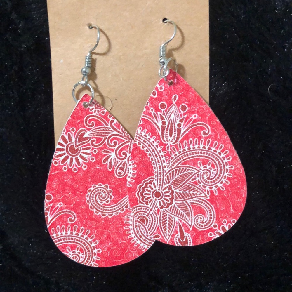 Faux Leather Earrings. NWOT.